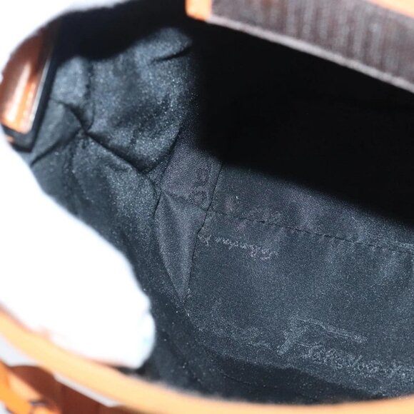 Salvatore Ferragamo Hand Bag Canvas Orange Auth 103650 - Picture 13 of 16